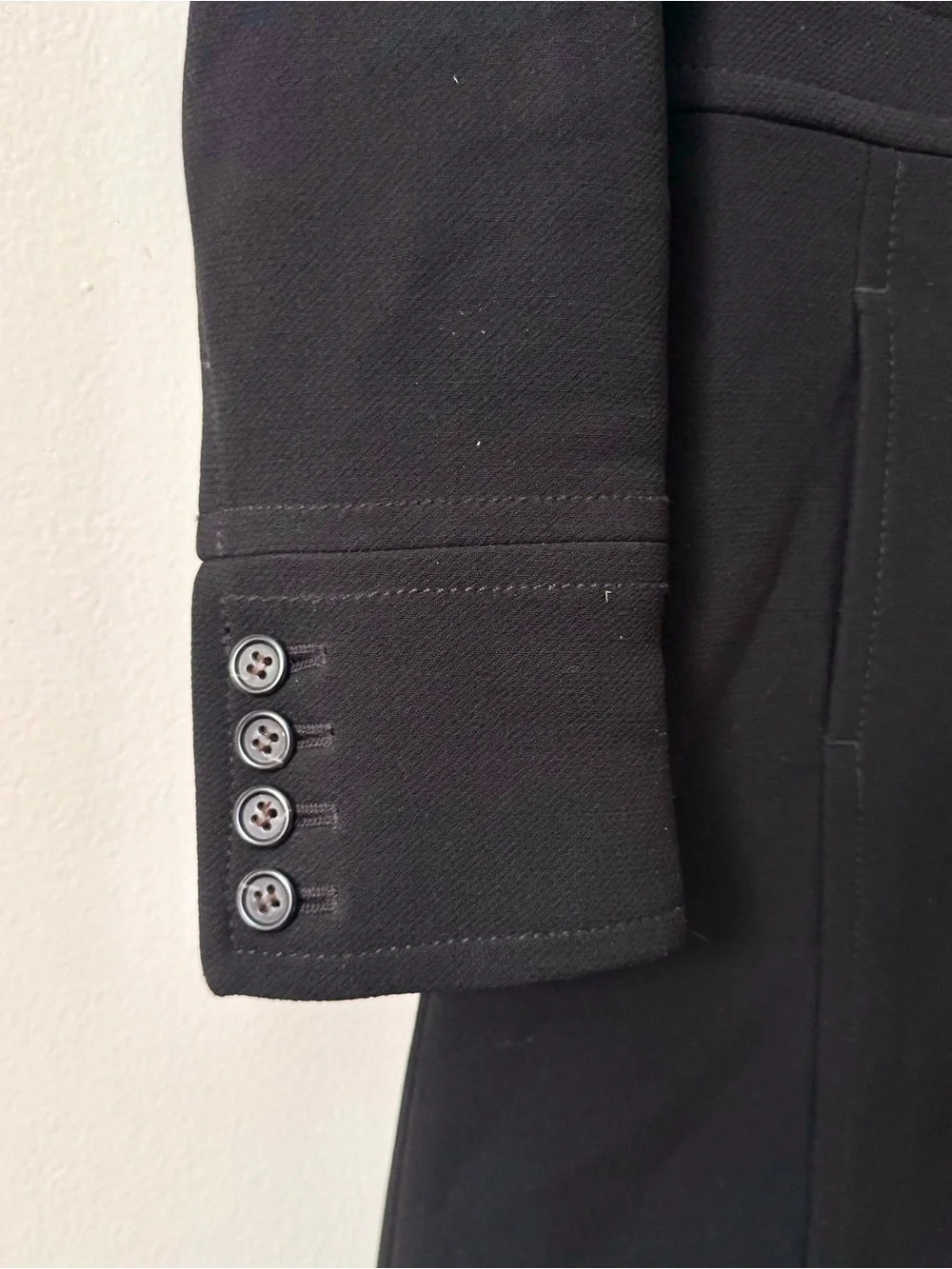 J CREW Black Wool Blend Single-Breasted Coat